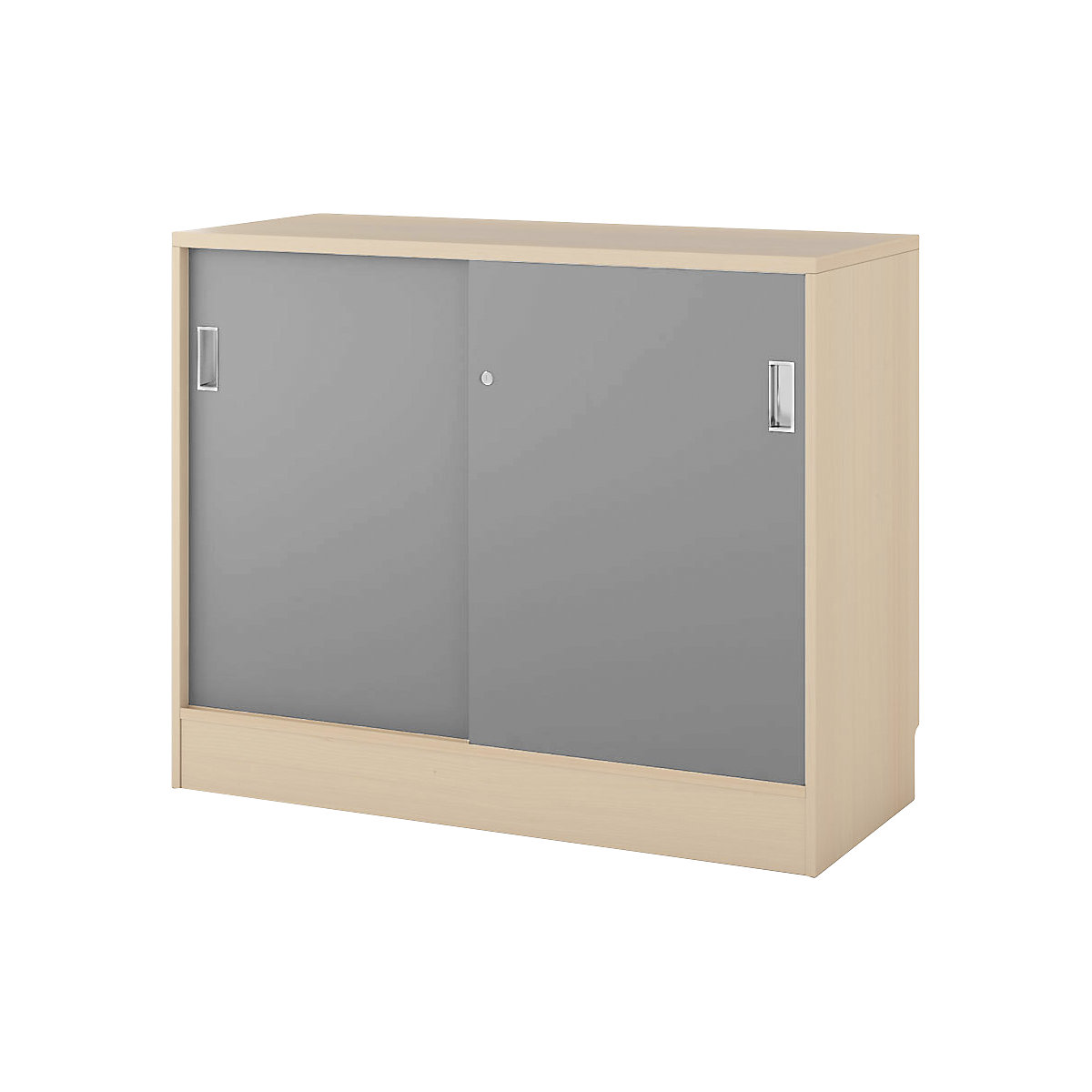 Szafka Chicago z drzwiami przesuwnymi, wys. x szer. x głęb. 948 x 1215 x 400 mm, brzoza / jasnoszary-0