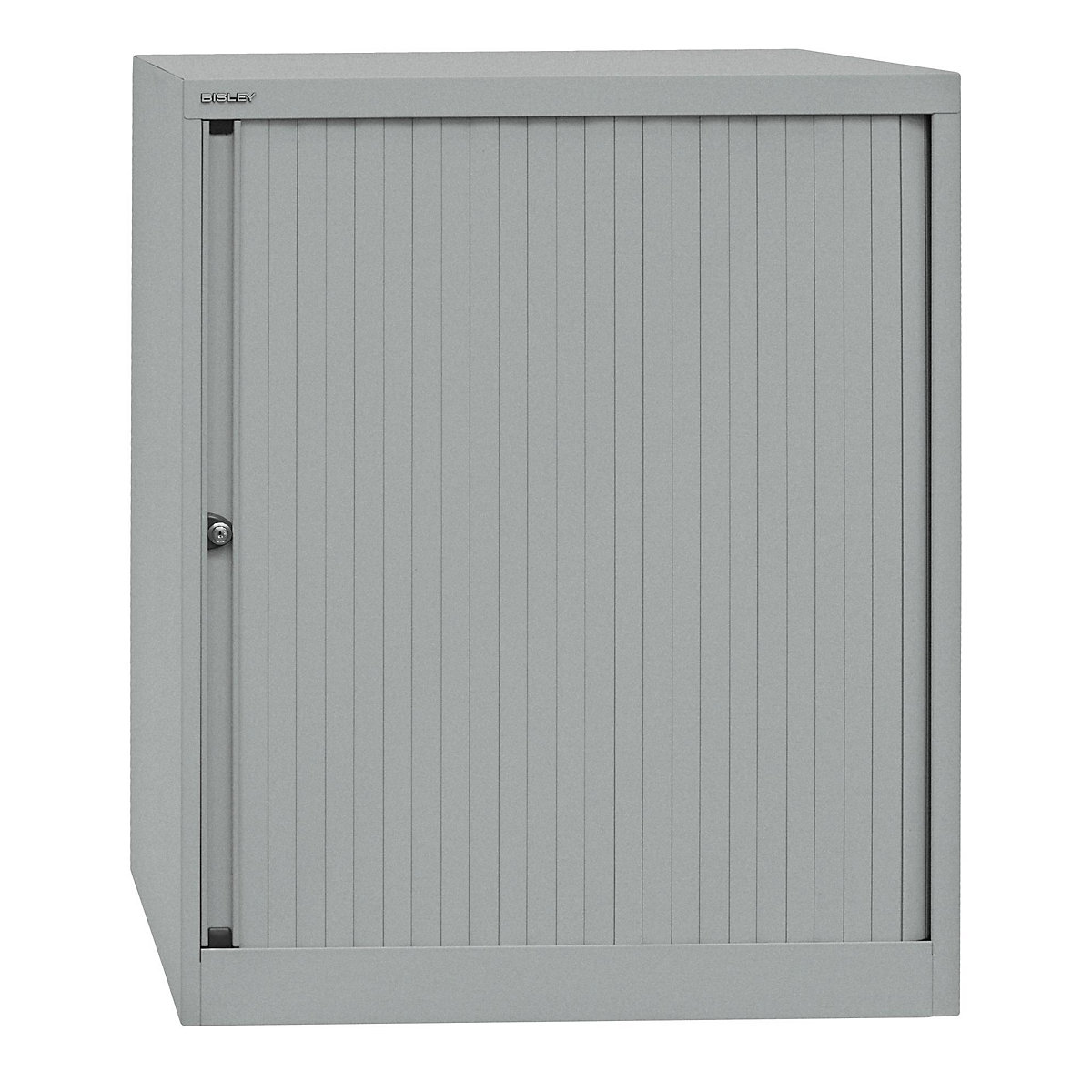 Szafka z roletami Euro – BISLEY, szer. 800 mm, 2 półki, srebrny-0