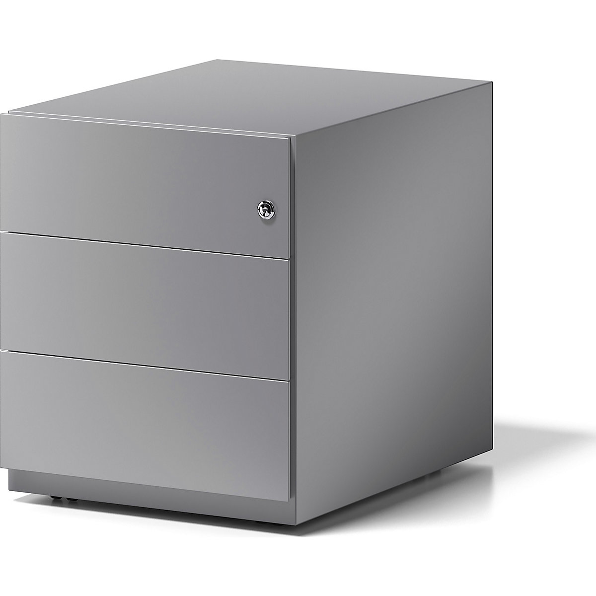 Kontener na kółkach Note™, z 3 szufladami uniwersalnymi – BISLEY, wys. x szer. x głęb. 495 x 420 x 565 mm, z listwą uchwytową, srebrny-0