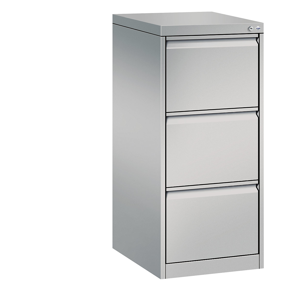 Szafka na kartotekę wiszącą ACURADO – C+P, jednorzędowa, 3 szuflady, białe aluminium-0