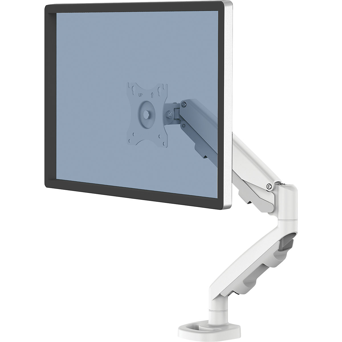Pojedynczy uchwyt do monitora EPPA – Fellowes, zakres obrotu 180°, wys. x szer. x głęb. 480 x 117 x 575 mm, biały-0
