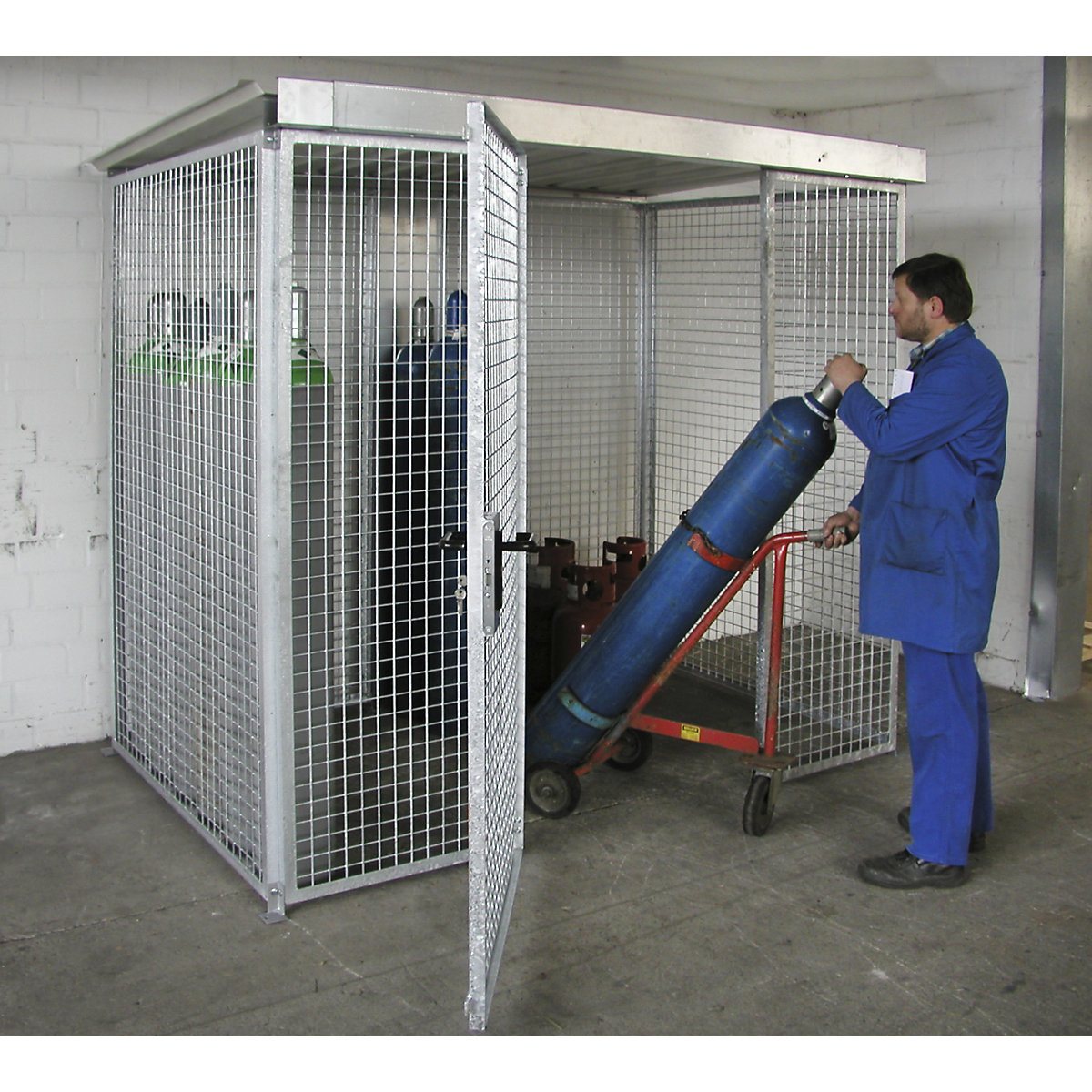 Contenedor de rejilla para bombonas de gas – eurokraft pro (Imagen del producto 3)-2