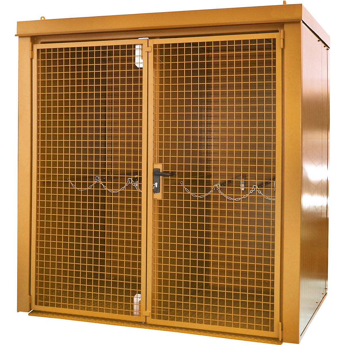 Contenedor para bombonas de gas con pared separadora, resistente al fuego – eurokraft pro