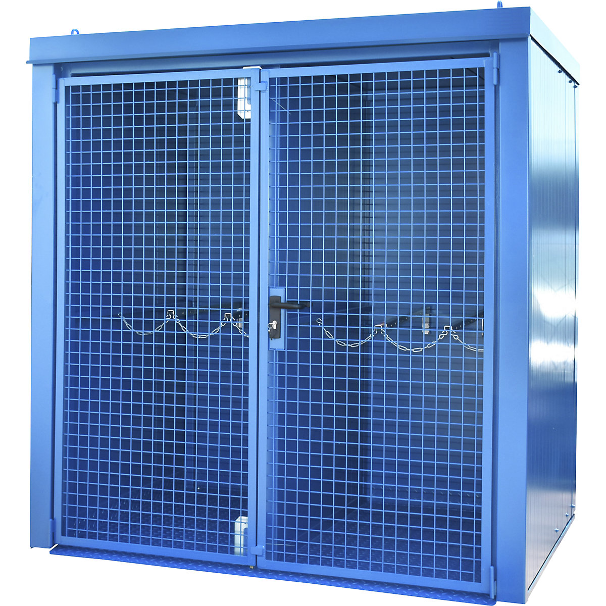 Contenedor para bombonas de gas con pared separadora, resistente al fuego – eurokraft pro