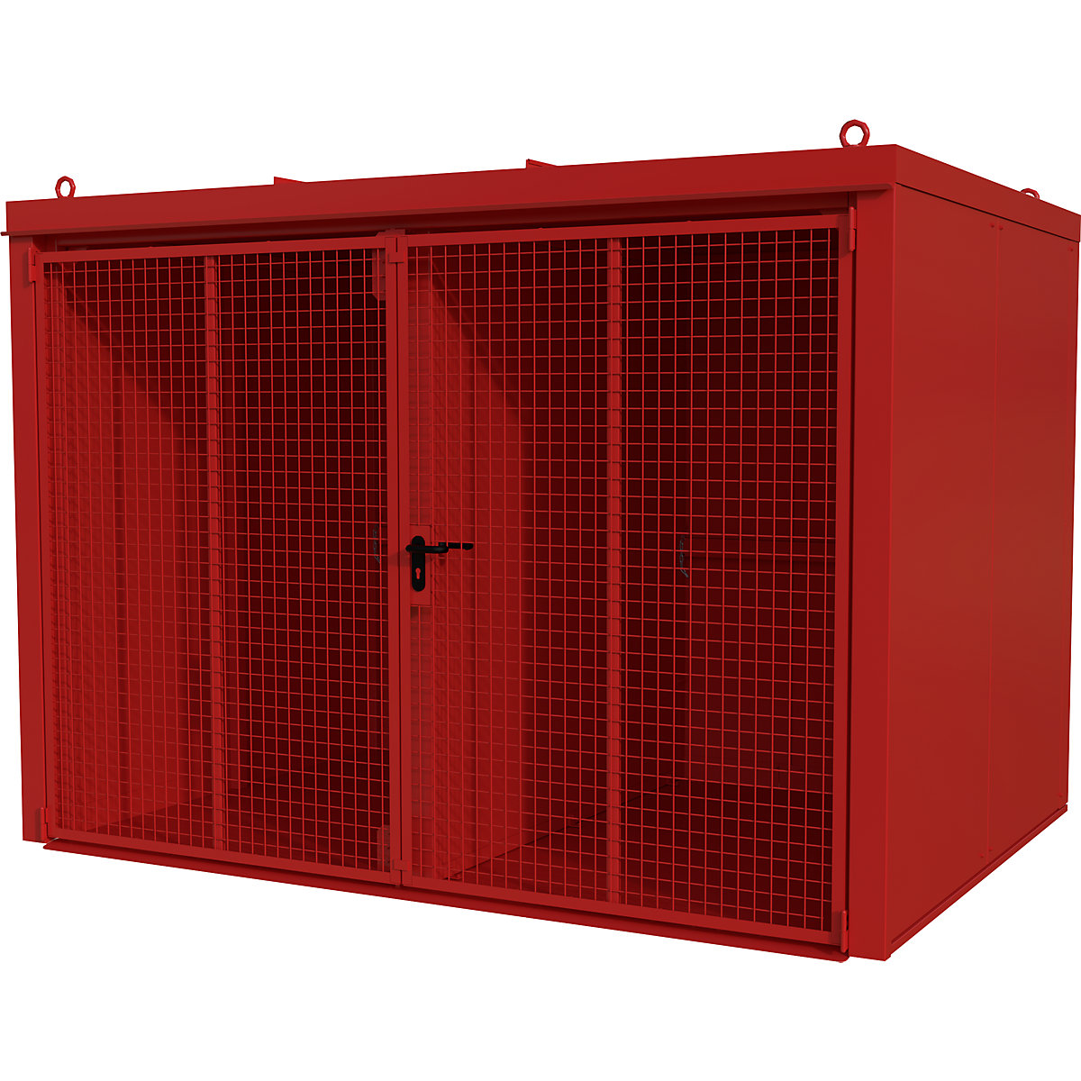 Contenedor para bombonas de gas con pared separadora, resistente al fuego – eurokraft pro