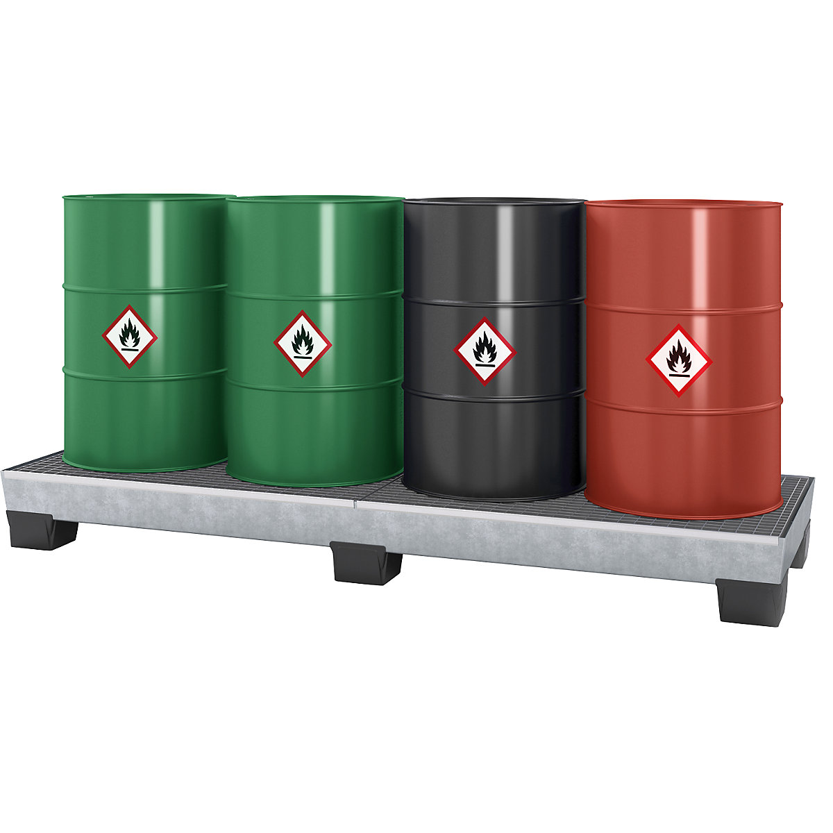 Cubeta colectora de acero con patas de plástico – eurokraft pro (Imagen del producto 2)-1