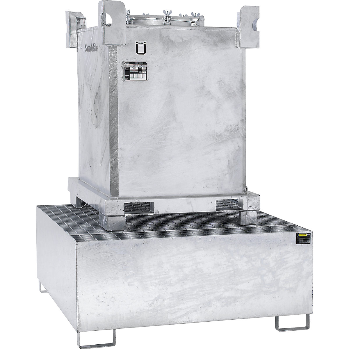Cubeta colectora de acero para contenedores depósito IBC / KTC – eurokraft pro (Imagen del producto 2)-1