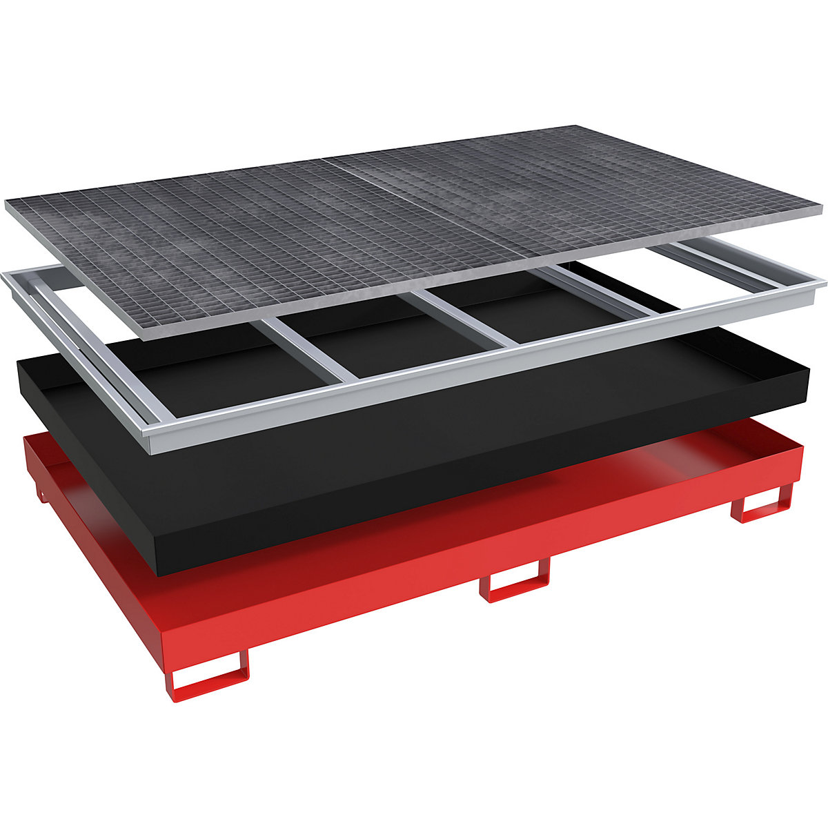 Cubeta de fondo con recipiente interior de PE para estanterías – eurokraft pro (Imagen del producto 2)-1