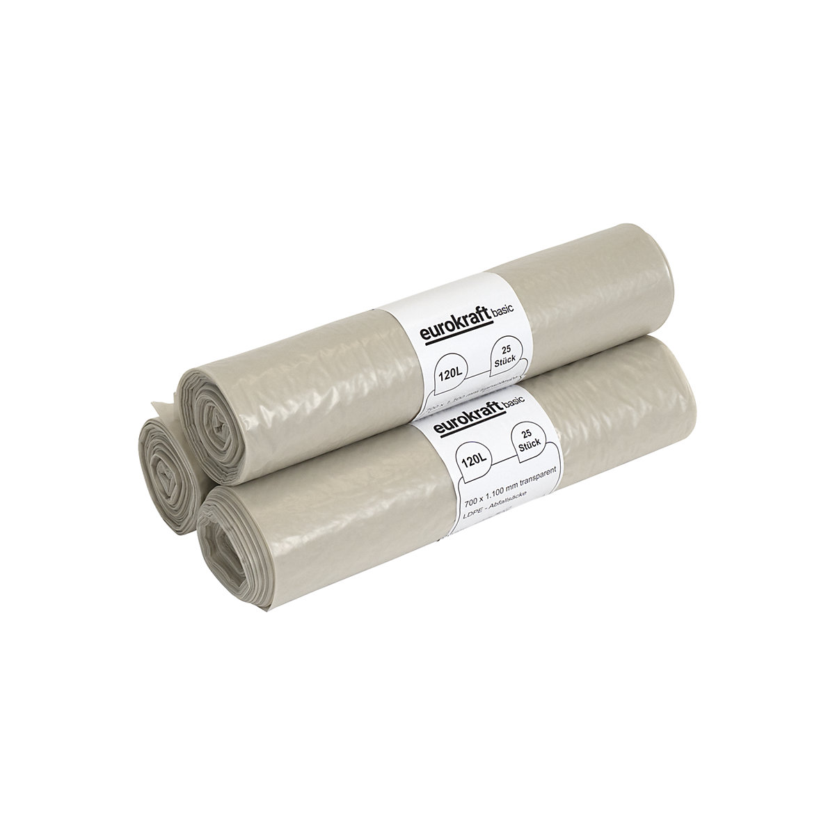 Bolsas de basura, 100% de PCR PEBD, 120 litros – eurokraft basic (Imagen del producto 13)-12