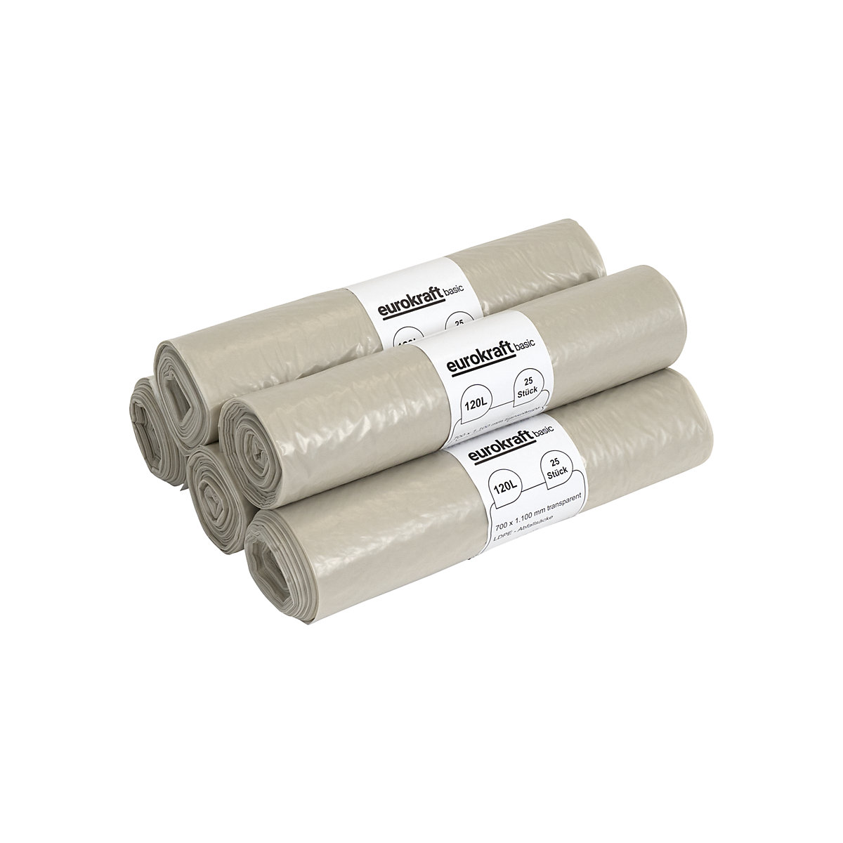 Bolsas de basura, 100% de PCR PEBD, 120 litros – eurokraft basic (Imagen del producto 14)-13