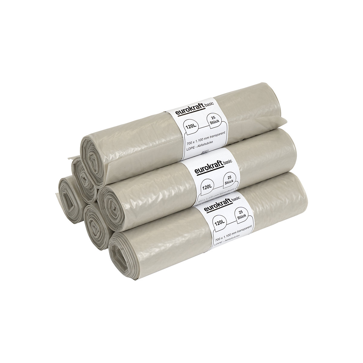 Bolsas de basura, 100% de PCR PEBD, 120 litros – eurokraft basic (Imagen del producto 15)-14