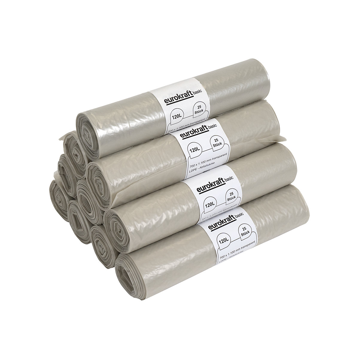 Bolsas de basura, 100% de PCR PEBD, 120 litros – eurokraft basic (Imagen del producto 16)-15
