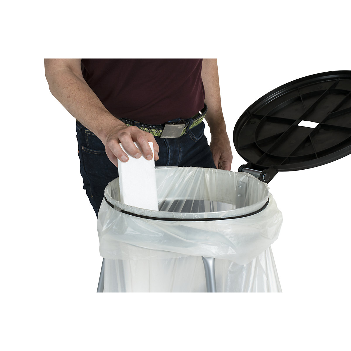 Bolsas de basura, 100% de PCR PEBD, 120 litros – eurokraft basic (Imagen del producto 18)-17