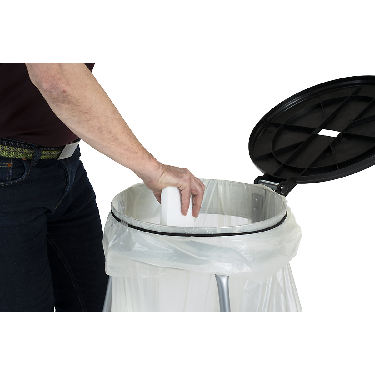 Bolsas de basura, 100% de PCR PEBD, 120 litros – eurokraft basic (Imagen del producto 19)-18