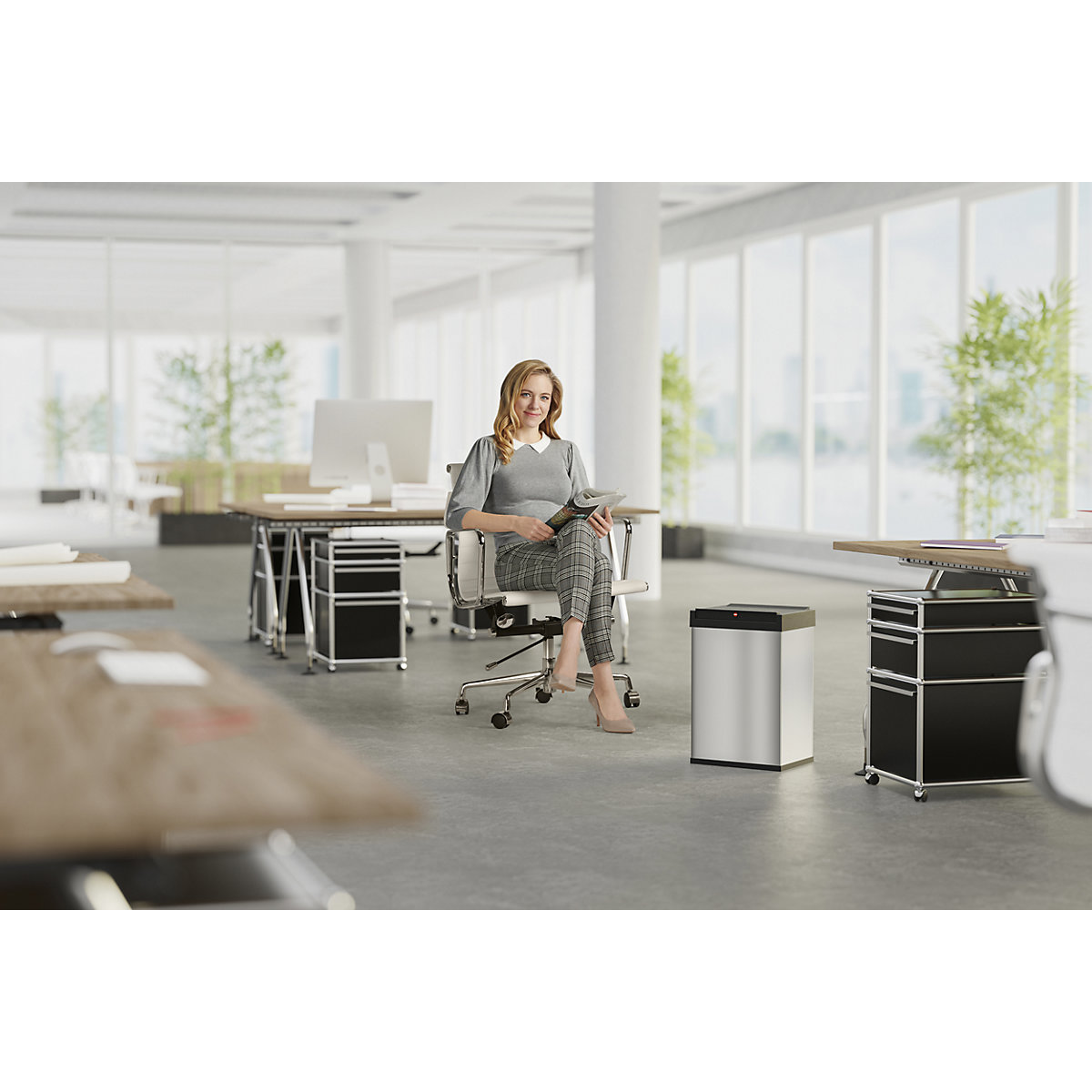 Caja para residuos con tapa oscilante BIG-BOX SWING – Hailo (Imagen del producto 4)-3