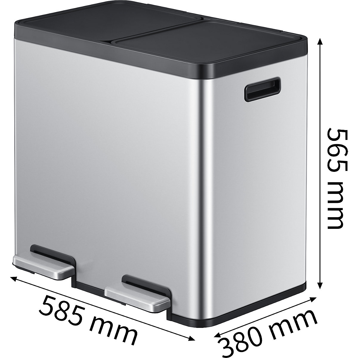 Cubo de basura con pedal Recycler, acero – EKO (Imagen del producto 5)-4