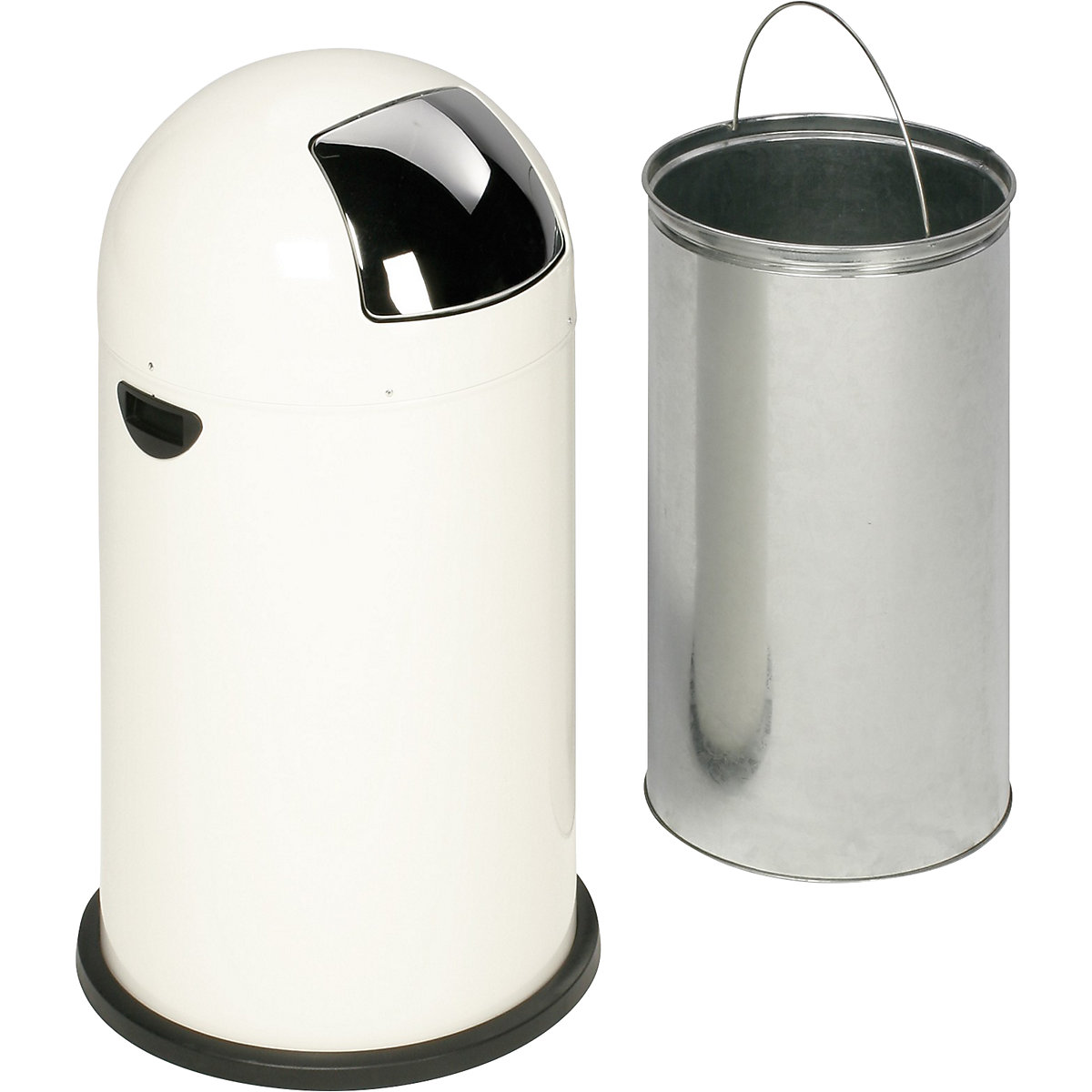 Cubo de basura con trampilla, acero – VAR (Imagen del producto 4)-3