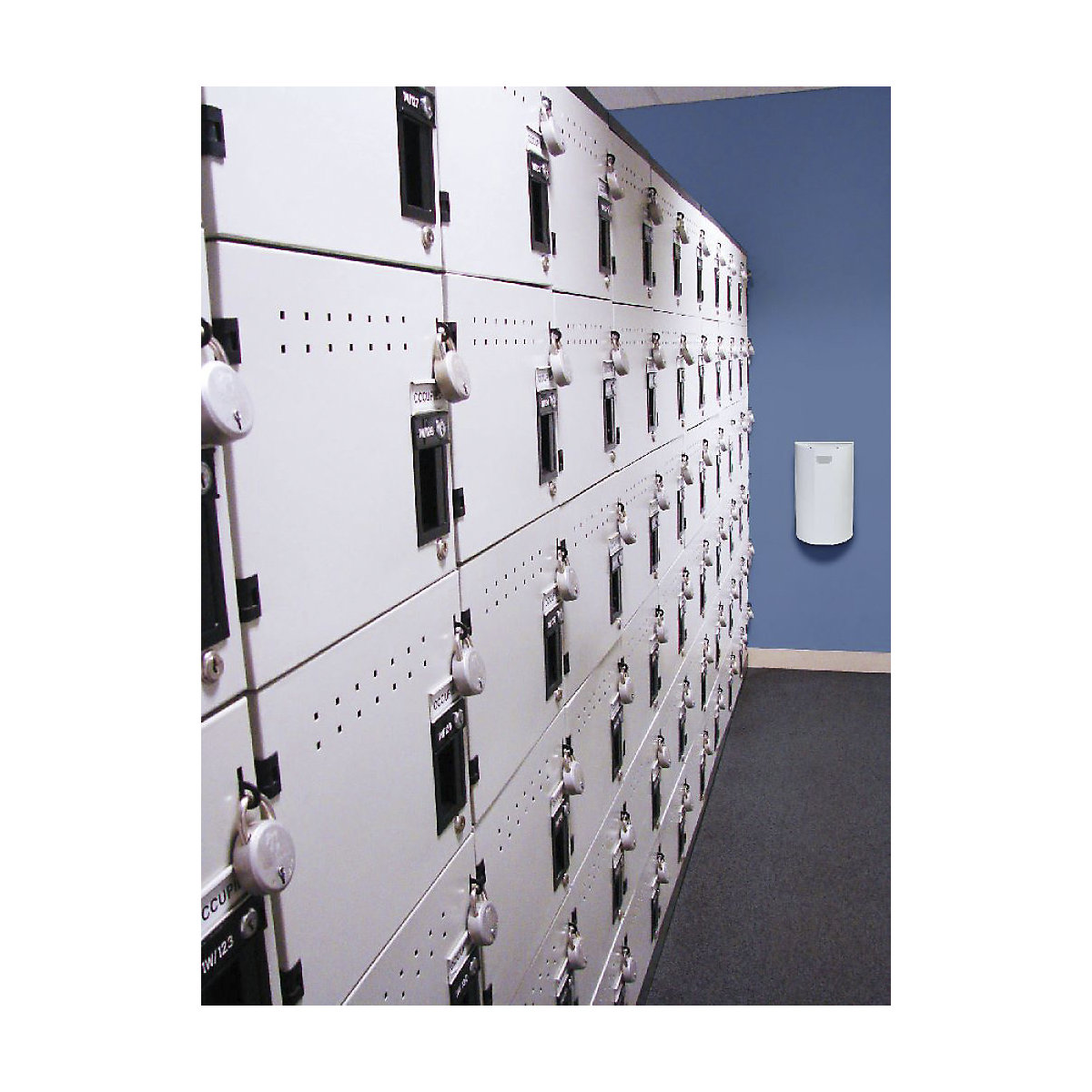 Recipiente mural para residuos, semicircular – Probbax (Imagen del producto 3)-2