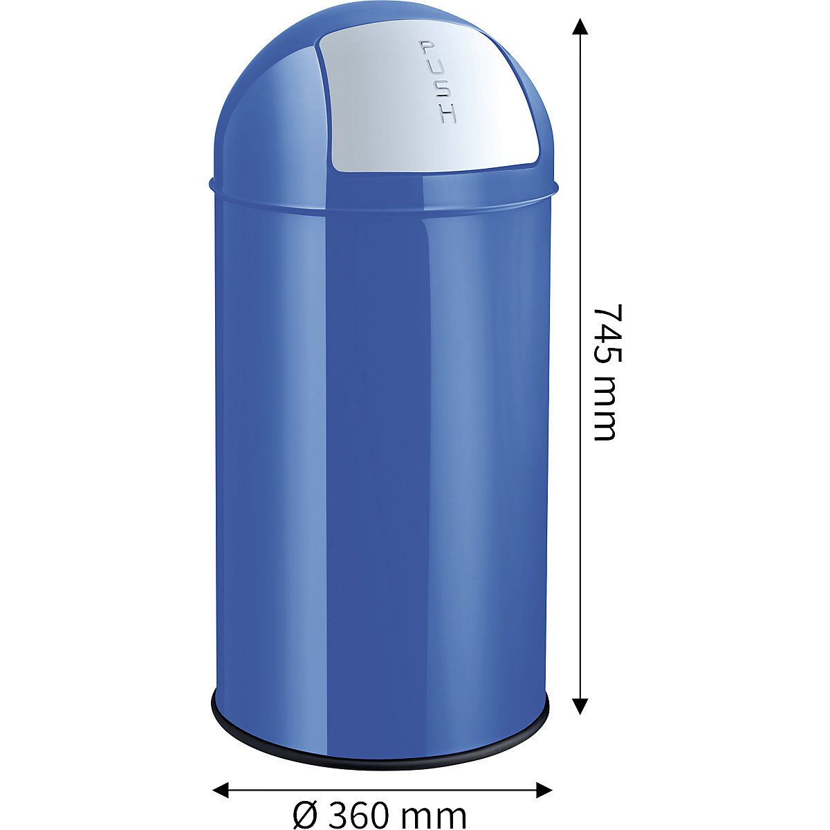 Recipiente para residuos con trampilla, acero – helit (Imagen del producto 2)-1