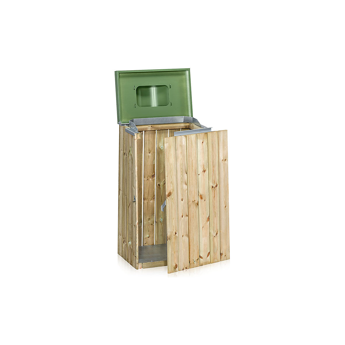 Colector de residuos para exteriores con revestimiento de madera (Imagen del producto 2)-1