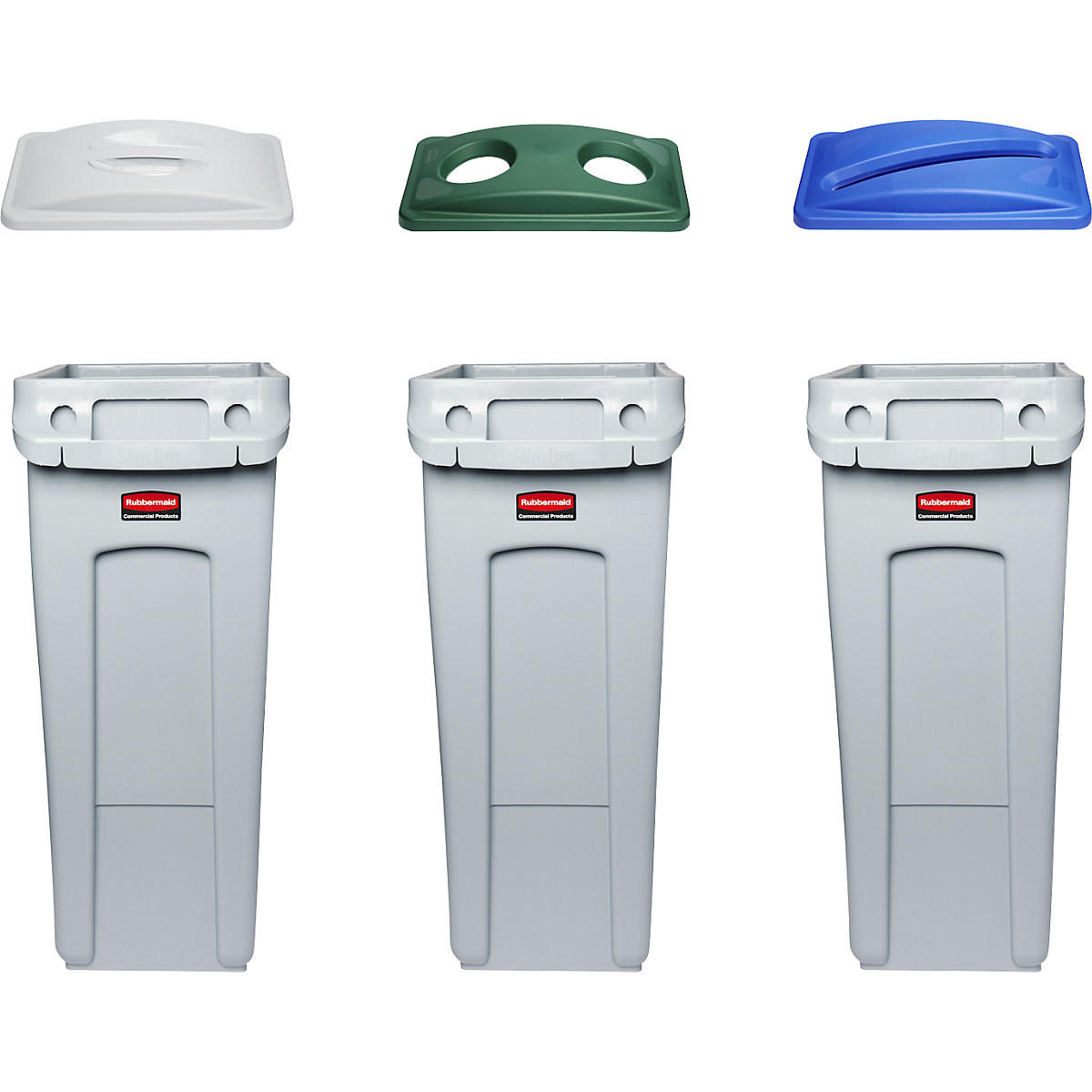Puesto de clasificación de materiales SLIM JIM®, juego de 3 – Rubbermaid (Imagen del producto 6)-5