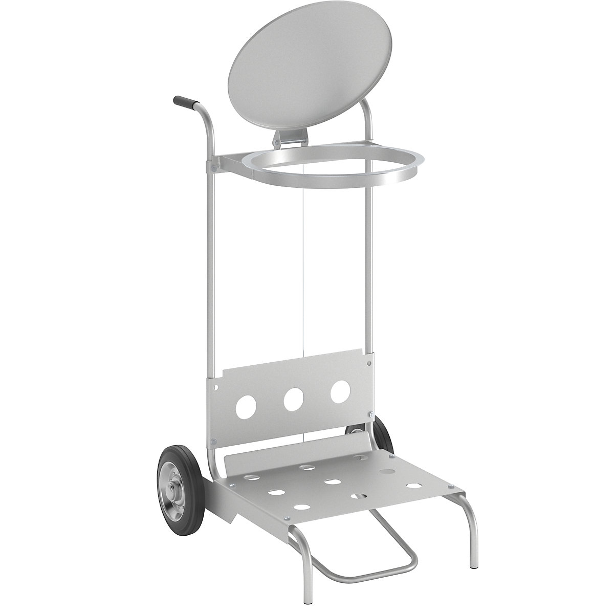 Soporte de acero con pedal para bolsas de basura, móvil – VAR