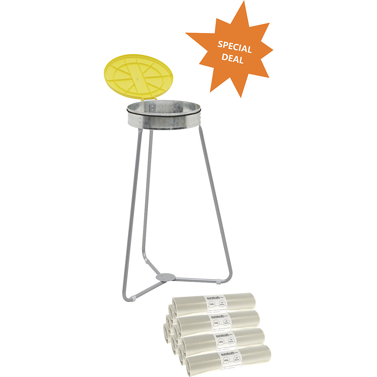 Soporte para bolsas de basura con bolsas de basura – eurokraft basic (Imagen del producto 3)-2