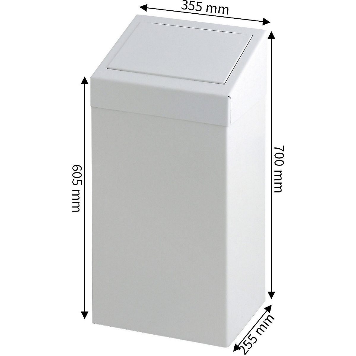 Colector de deșeuri, pentru perete, cu clapetă (Imagine produs 4)-3