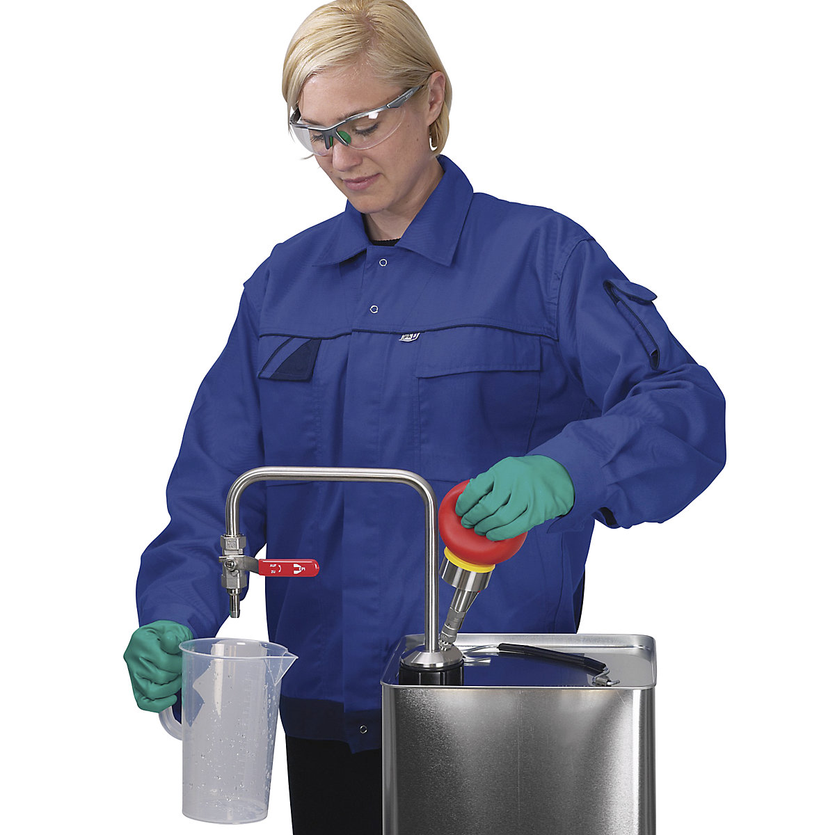 Pompă din inox pentru solvenți, acționată cu mâna (Imagine produs 7)-6