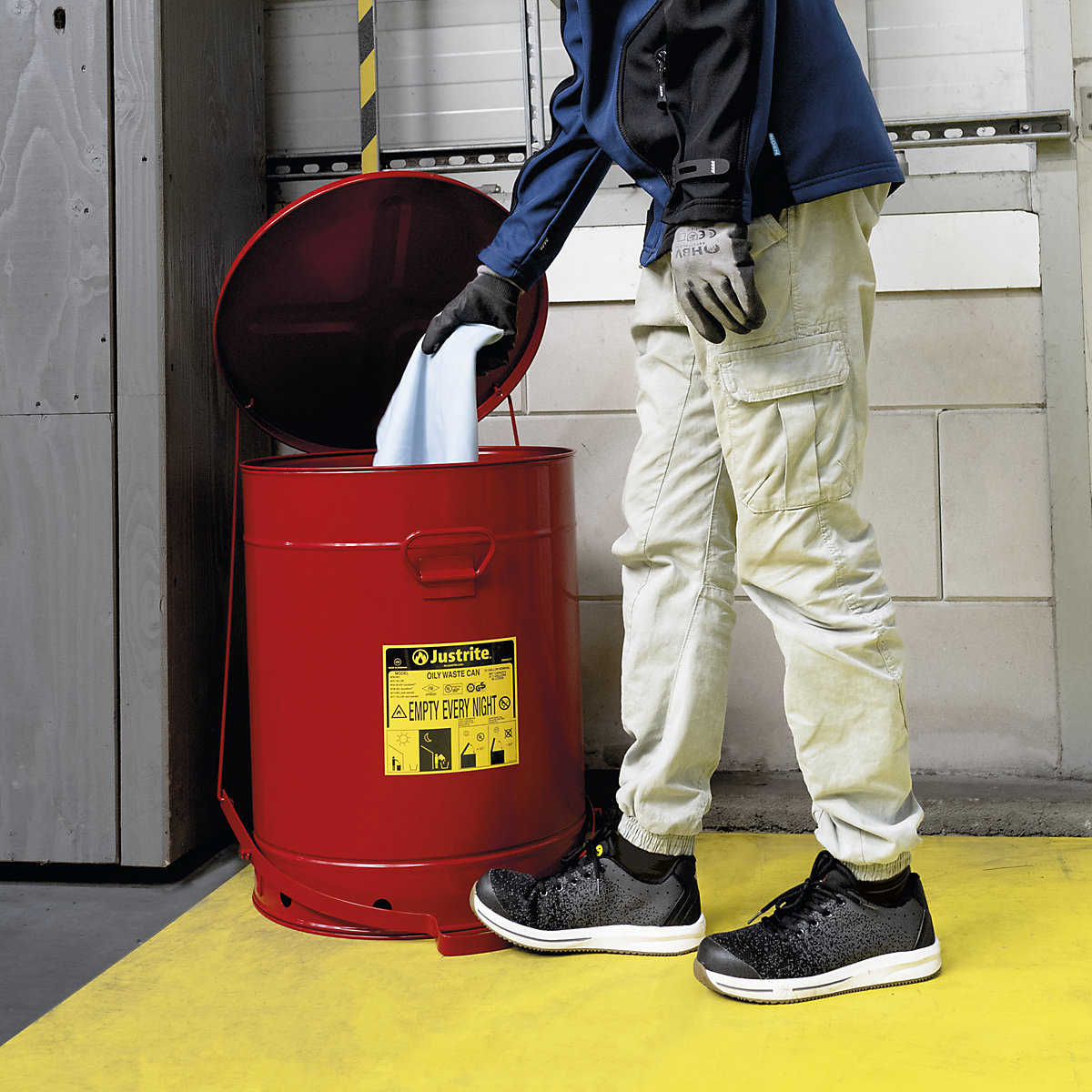 Recipient de protecție la incendiu, tablă de oțel – Justrite (Imagine produs 4)-3