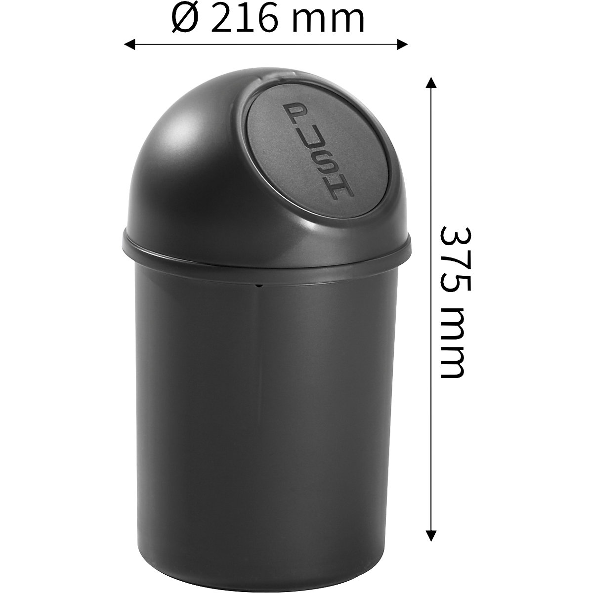 Coș de gunoi cu capac rabatabil – helit (Imagine produs 3)-2