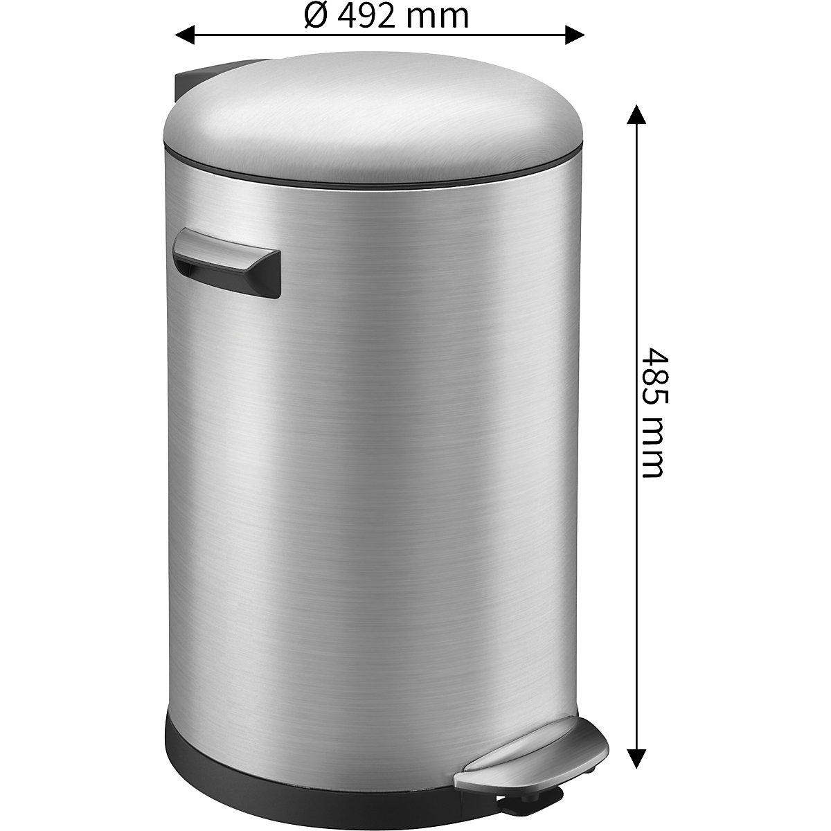 Colector de deșeuri, cu pedală, inox – EKO (Imagine produs 4)-3