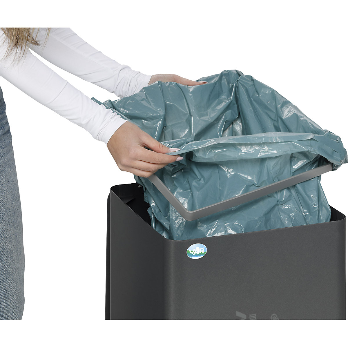 Recipient de colectare a deșeurilor reciclabile Quadro cu capac rabatabil (Imagine produs 2)-1