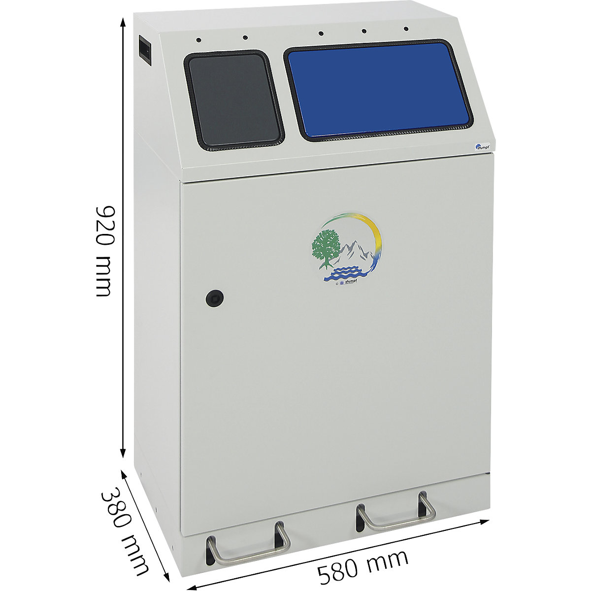 Recipient de colectare a deșeurilor reciclabile, oțel (Imagine produs 4)-3