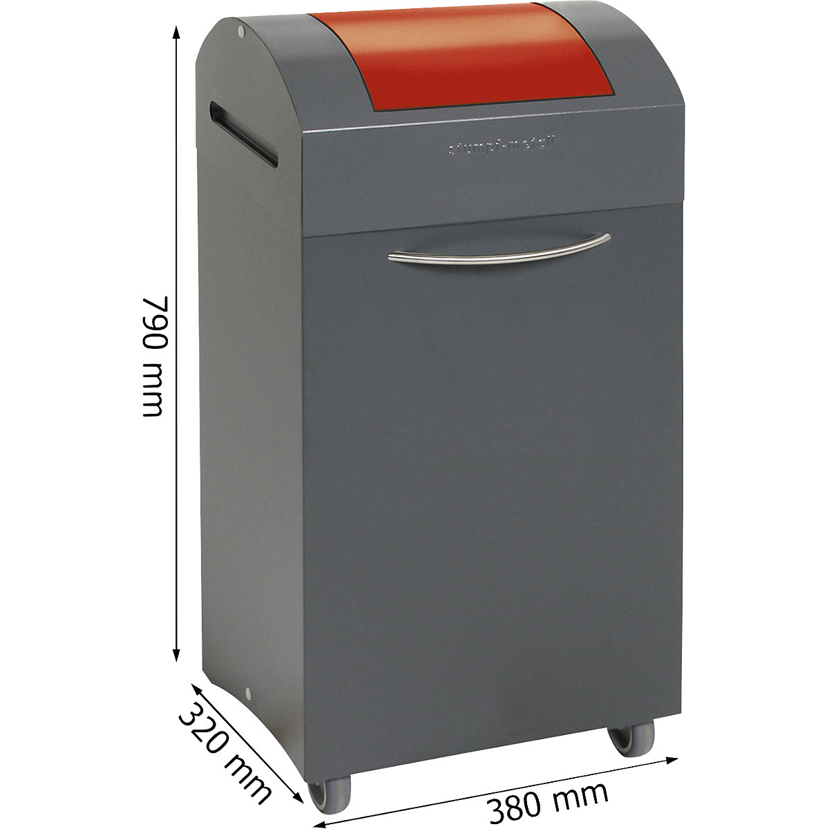 Recipient de sortare a deșeurilor reciclabile, cu proprietate de stingere a focului (Imagine produs 7)-6