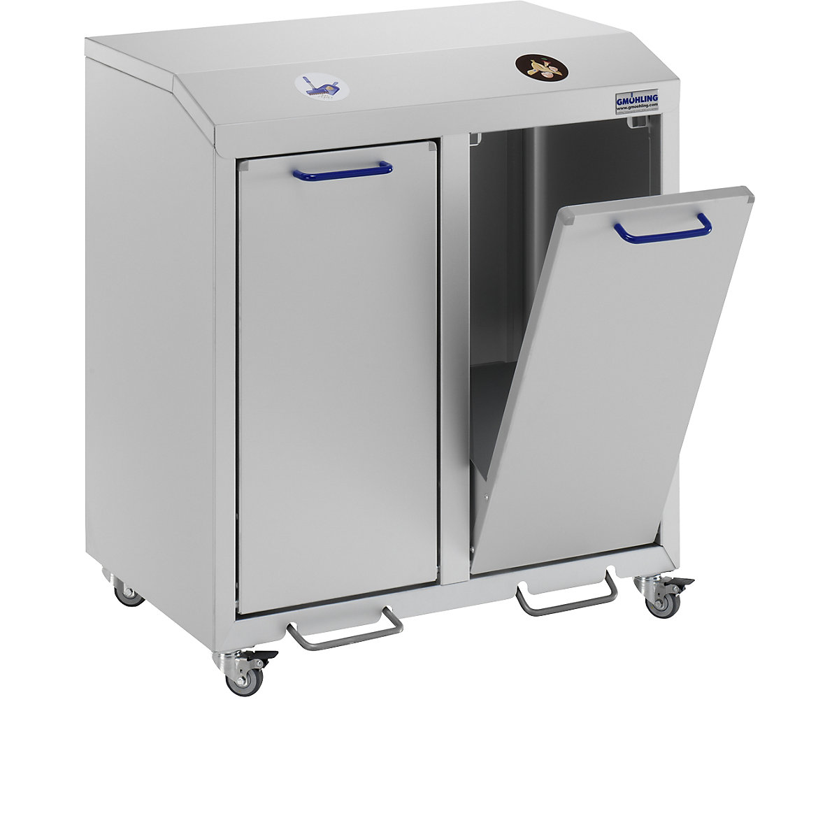 Recipient din aluminiu pentru colectarea deșeurilor reciclabile G®-COLLECT – Gmöhling (Imagine produs 10)-9
