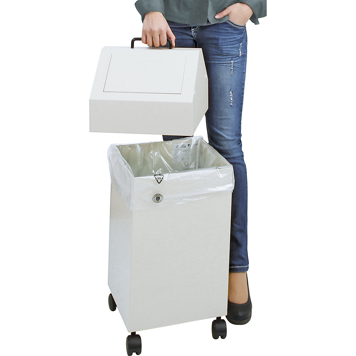 Recipient pentru materiale reciclabile, cu clapetă (Imagine produs 6)-5