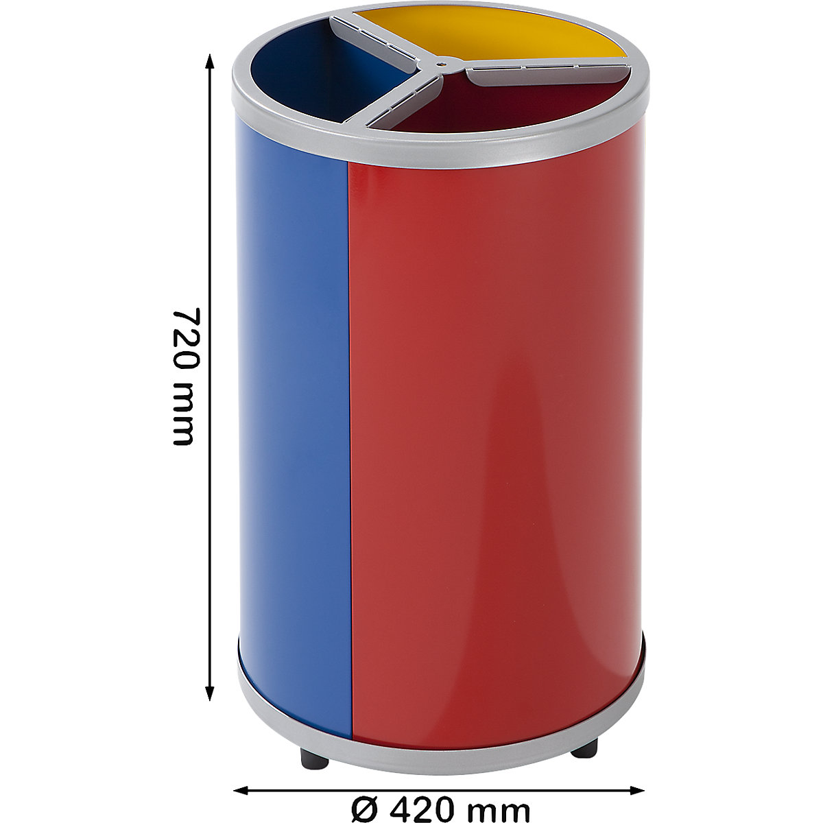 Recipient pentru sortarea deșeurilor reciclabile, rotund – VAR (Imagine produs 3)-2