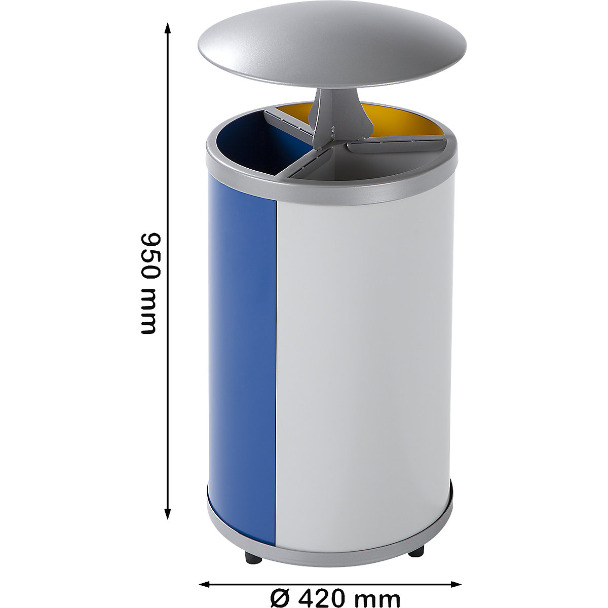 Recipient pentru sortarea deșeurilor reciclabile, rotund – VAR (Imagine produs 3)-2
