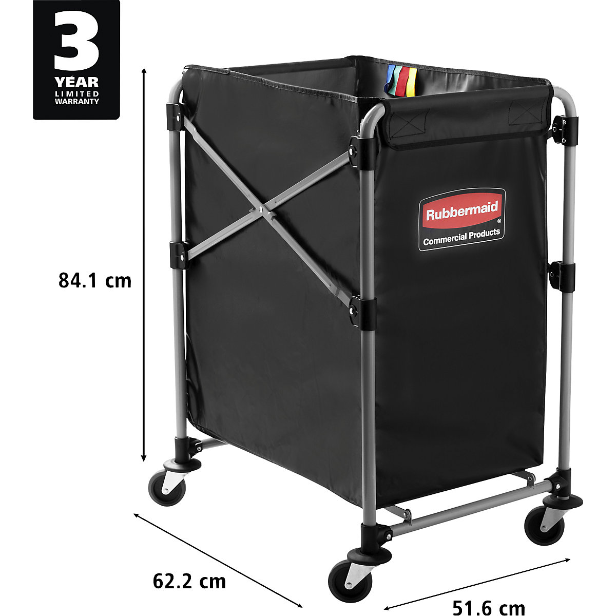 Coș pentru colectare rufe / cărucior de gunoi – Rubbermaid (Imagine produs 3)-2