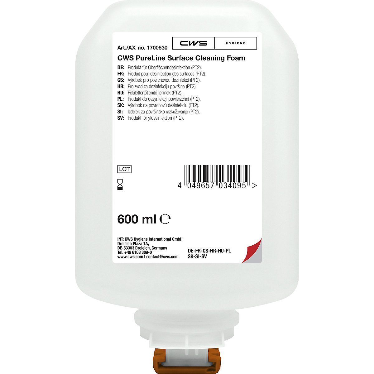 Espuma de desinfeção para superfícies PureLine - CWS