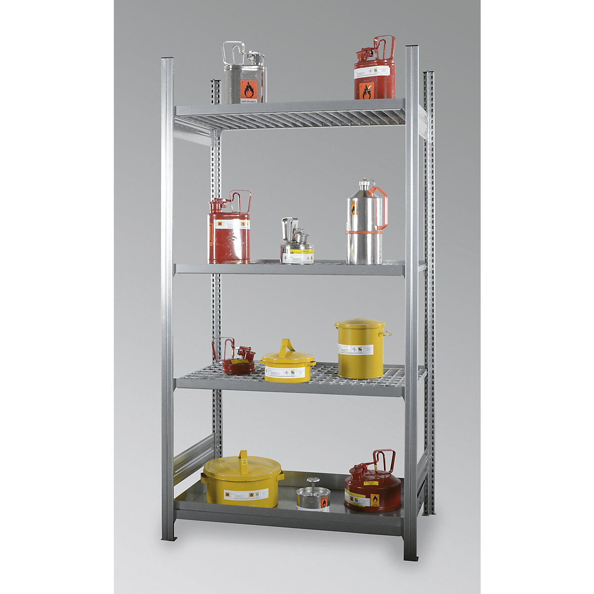 Estante para recipientes pequenos com substâncias contaminantes da água e inflamáveis – LaCont