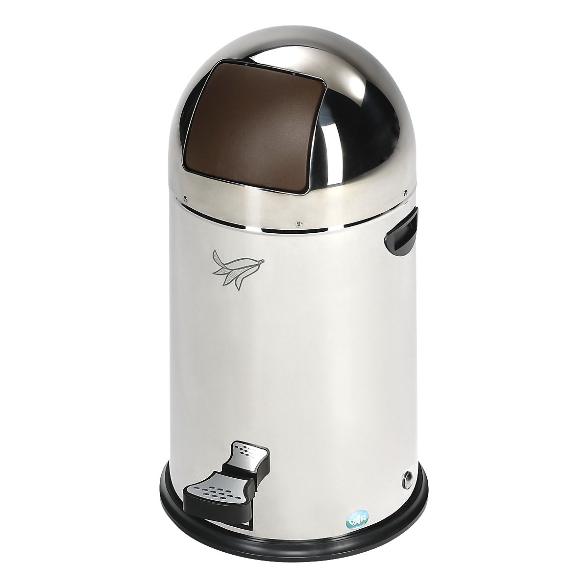 Coletor de lixo Push, aço inoxidável com pedal - VAR