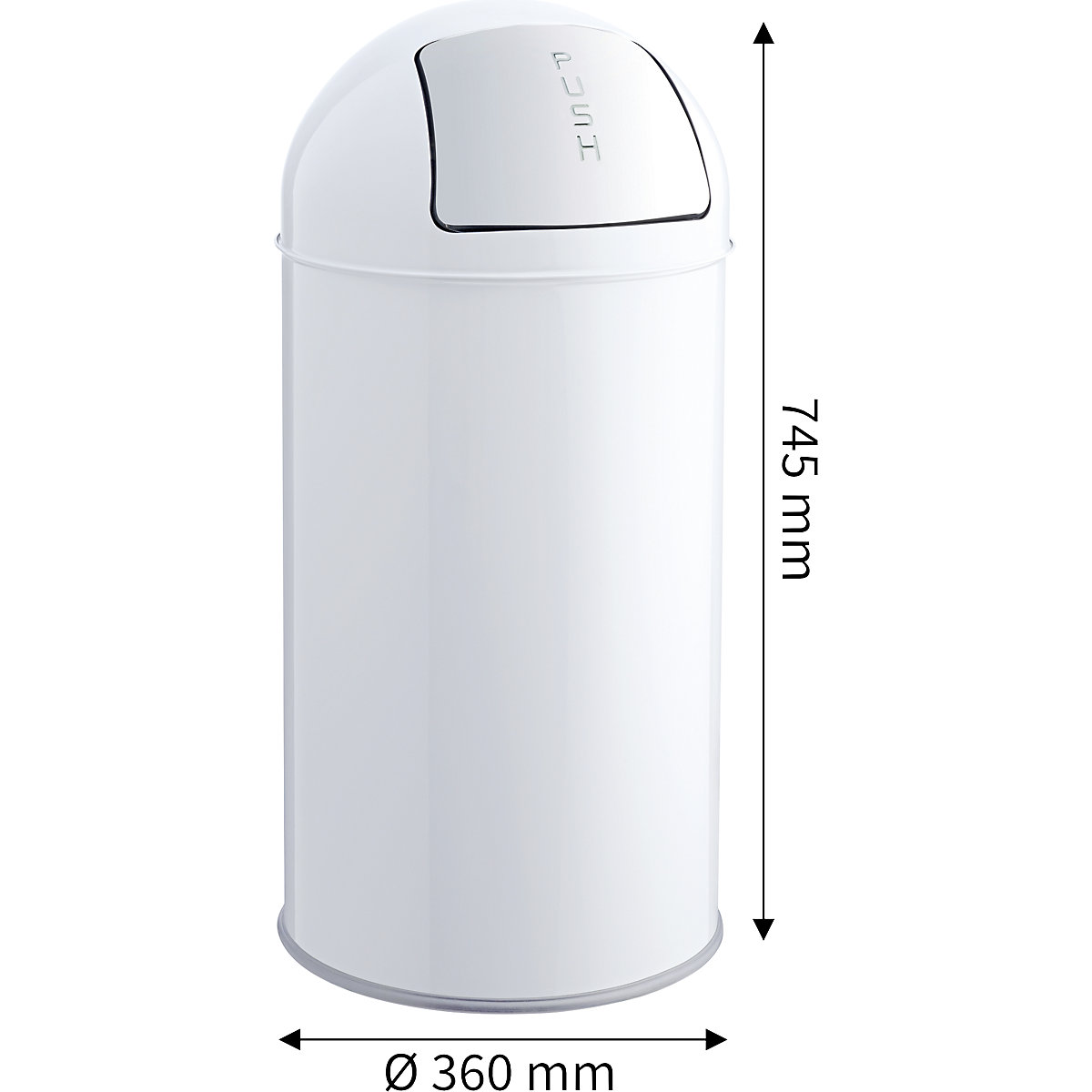 Recipiente do lixo com tampa de empurrar, aço – helit (Imagem do produto 2)-1
