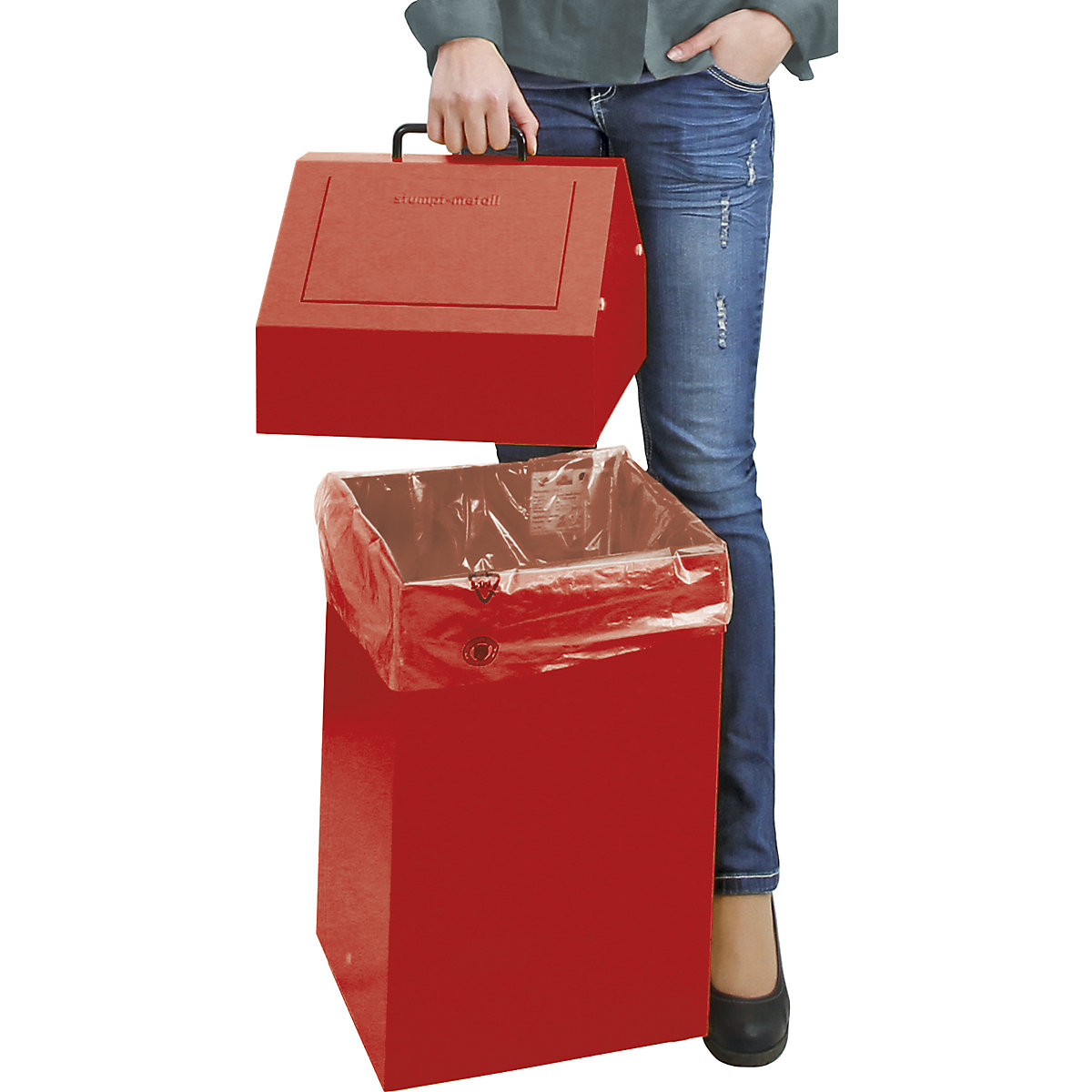 Coletor de materiais recicláveis com tampa de inserção (Imagem do produto 5)-4