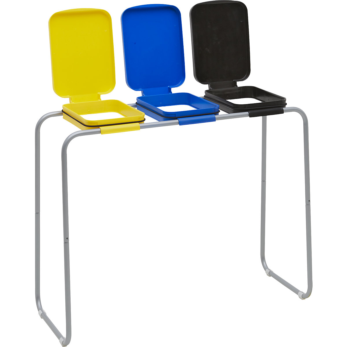 Suporte para saco do lixo em aço com tampa de plástico – eurokraft basic (Imagem do produto 2)-1