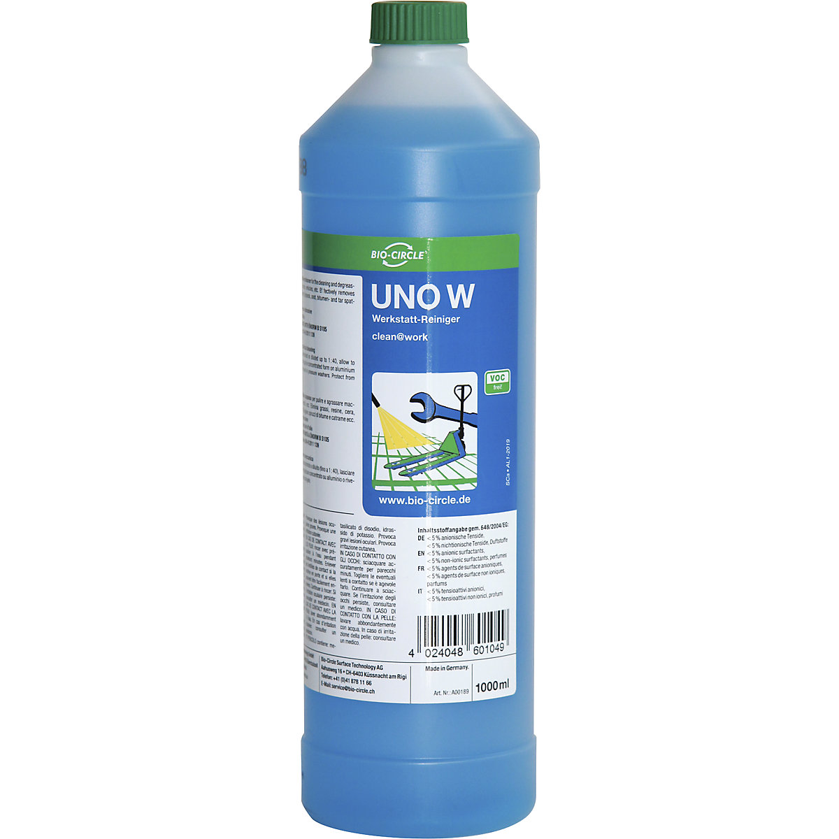 Produto de limpeza para oficina UNO W - Bio-Circle