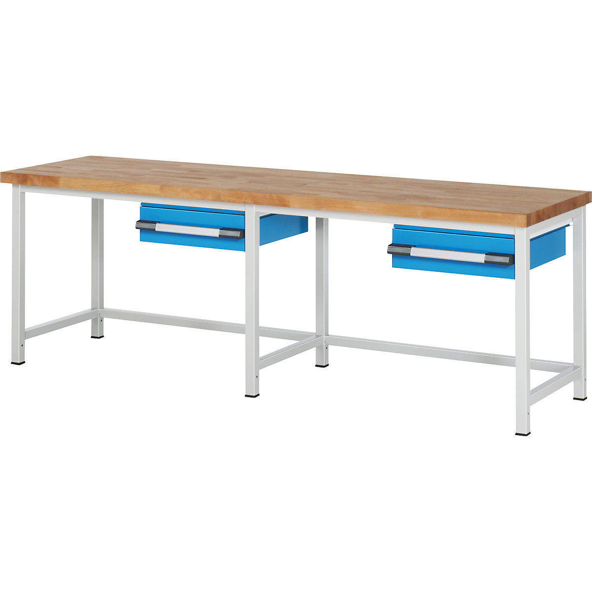 Banc de lucru, cu cadru Serie 8000 – eurokraft pro, 1 sertar 150 mm, lăț. x ad. 2500 x 700 mm-0