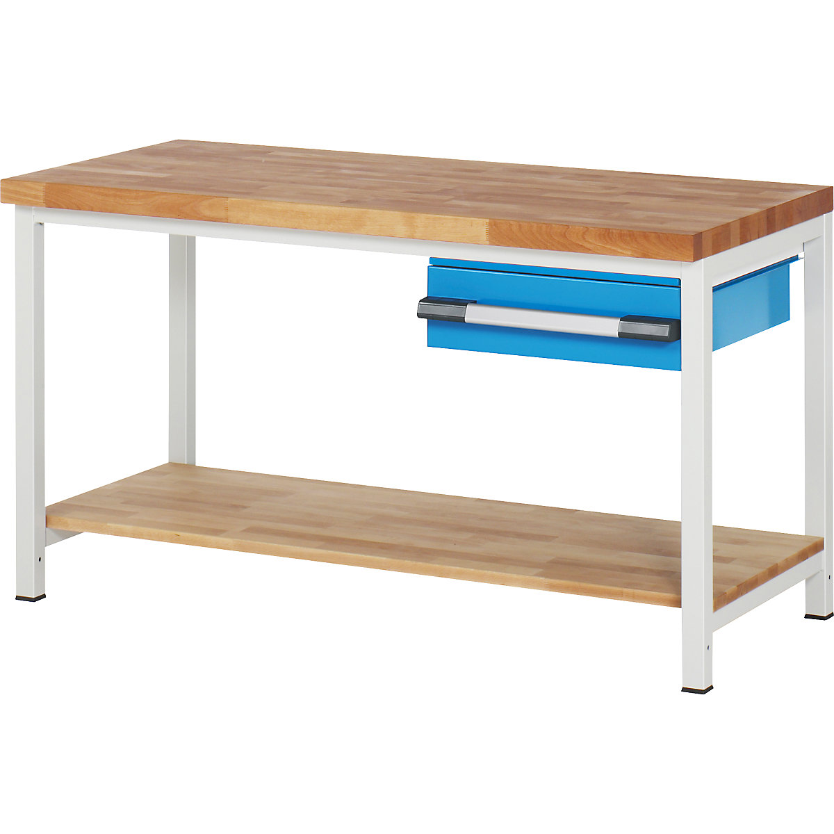 Banc de lucru, cu cadru Serie 8000 – eurokraft pro, 1 sertar 150 mm, 1 poliță, lăț. x ad. 1500 x 700 mm-0