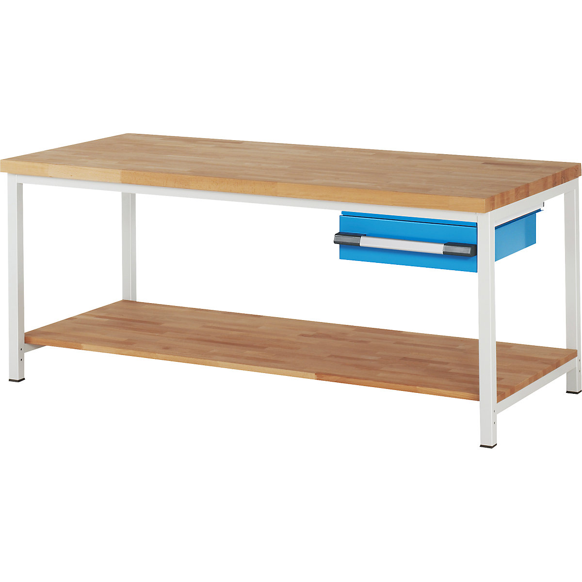 Banc de lucru, cu cadru Serie 8000 – eurokraft pro, 1 sertar 150 mm, 1 poliță, lăț. x ad. 2000 x 900 mm-0
